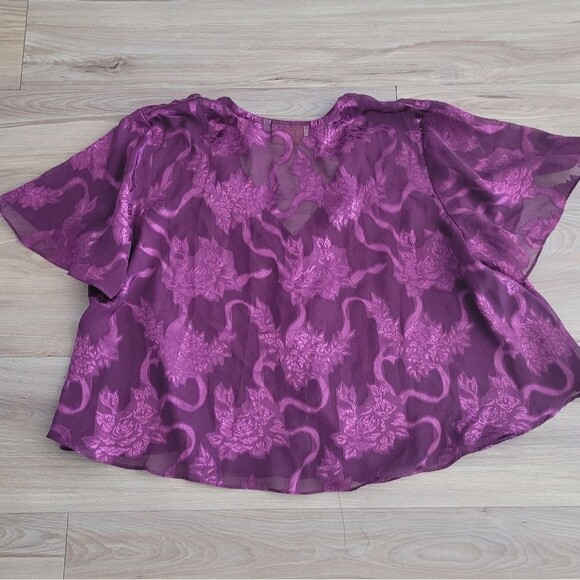 Victoria's Secret Vintage Purple Floral Women's Top Size Small - Picture 2 of 4